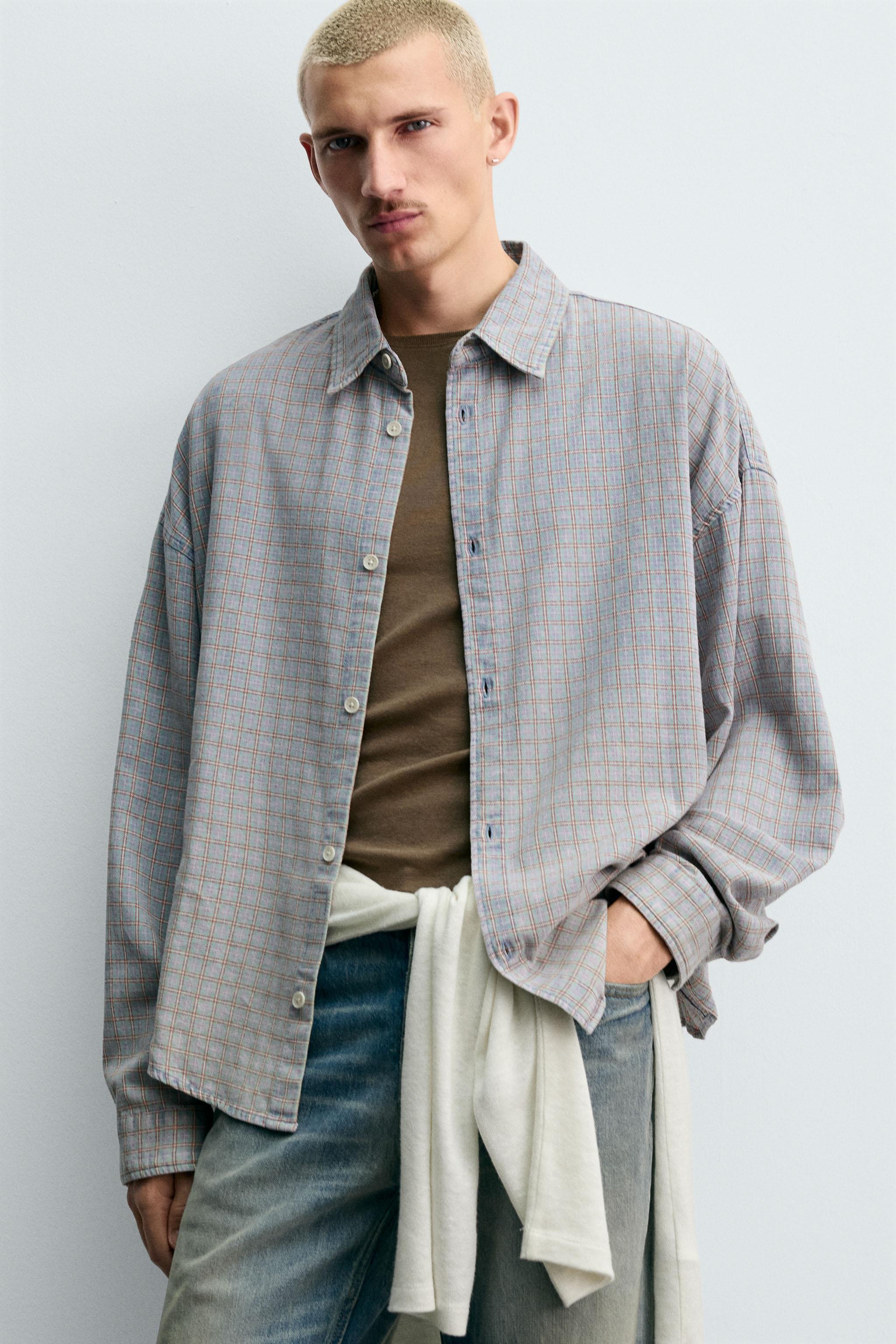 PLAID TEXTURED OVERSHIRT